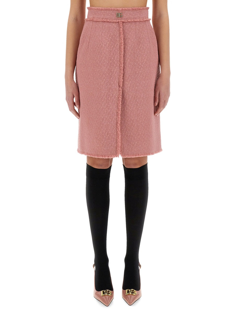 Dolce & Gabbana Women "Rachel" Tweed Midi Skirt