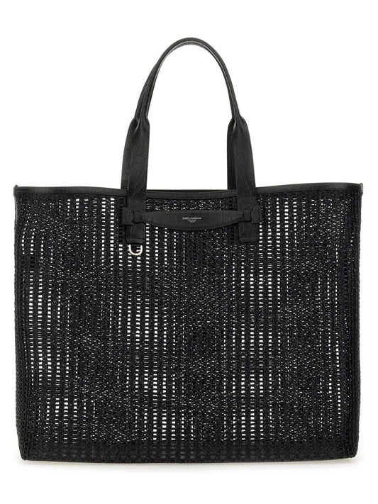 Dolce & Gabbana Men Woven Mesh Shopping Bag