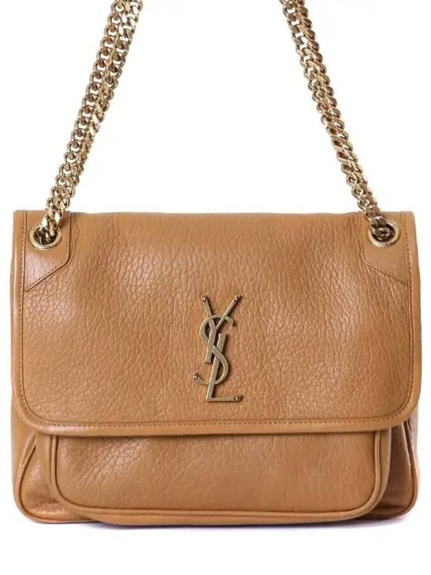 Saint Laurent Nikki Medium Chain Shoulder Bag Brown