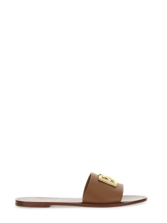 Dolce & Gabbana Women Leather Slide Sandal