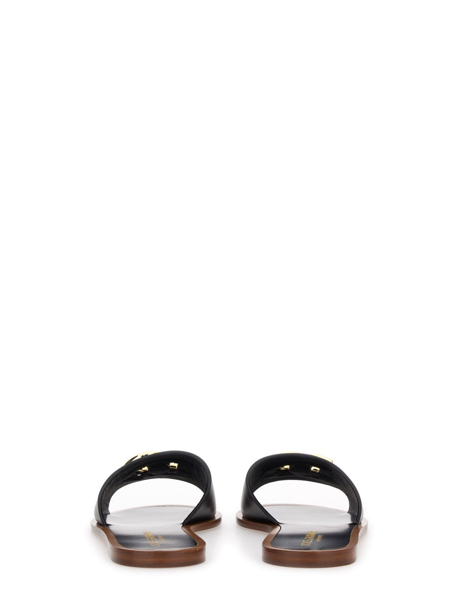 Dolce & Gabbana Women Leather Slide Sandal