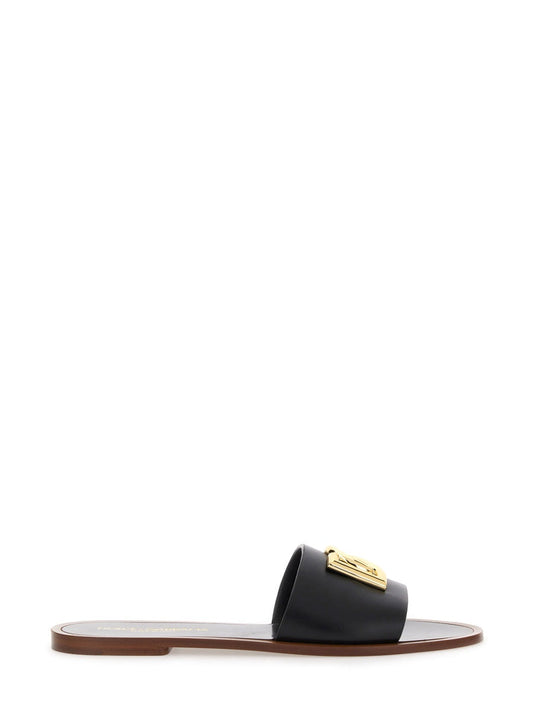 Dolce & Gabbana Women Leather Slide Sandal