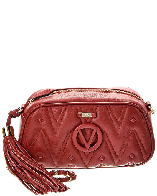 Valentino By Mario Valentino Bella Diamond Leather Crossbody ONE SIZE Red