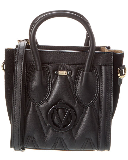 Valentino By Mario Valentino Eva Diamond Leather Tote ONE SIZE Black