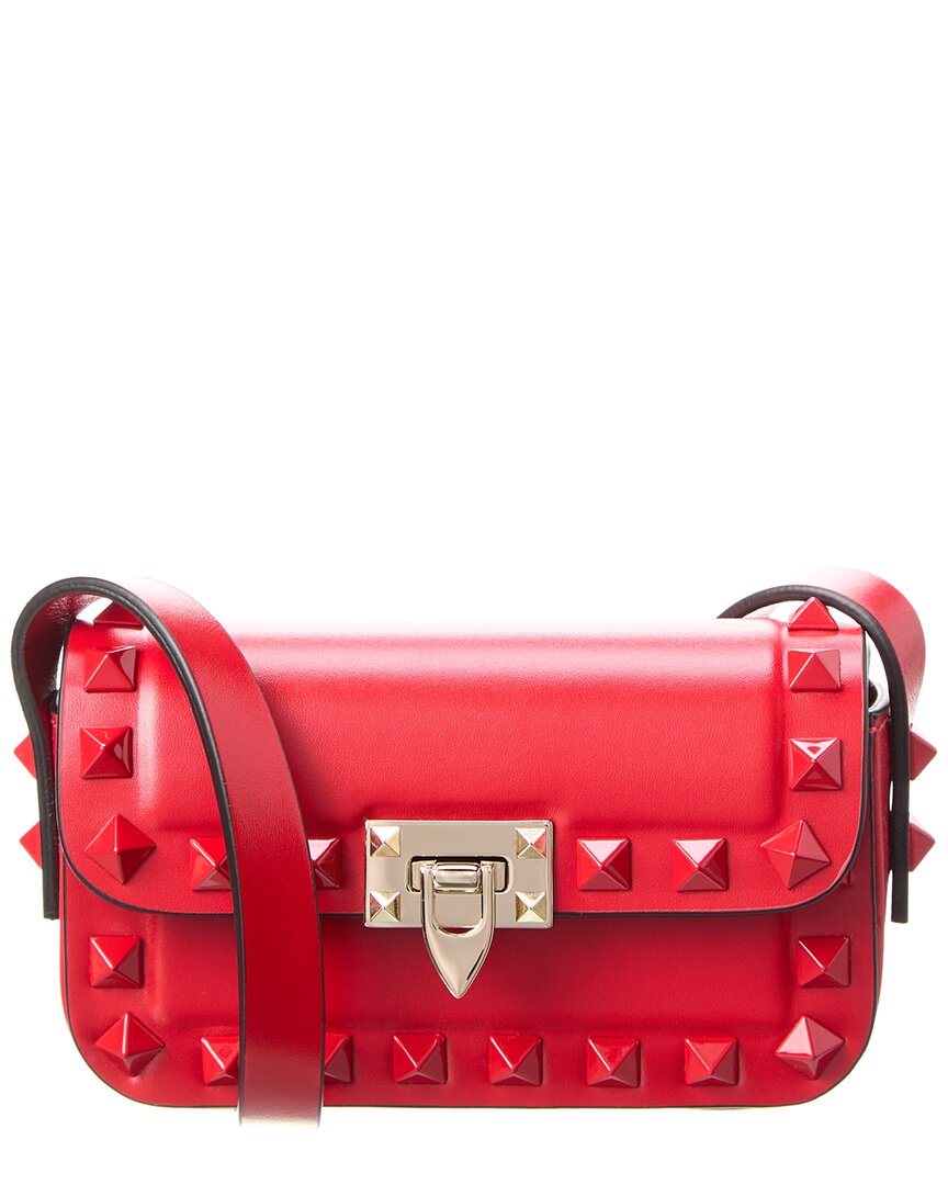 Valentino Rockstud Mini Leather Shoulder Bag ONE SIZE Red
