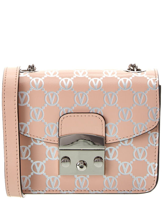 Valentino By Mario Valentino Bijou Monogram Leather Crossbody ONE SIZE Pink