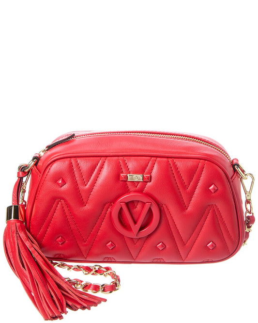 Valentino By Mario Valentino Bella Diamond Leather Crossbody ONE SIZE Red