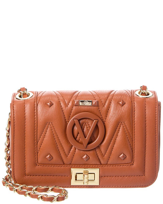 Valentino By Mario Valentino Beatriz Diamond Leather Shoulder Bag ONE SIZE Cinnamon