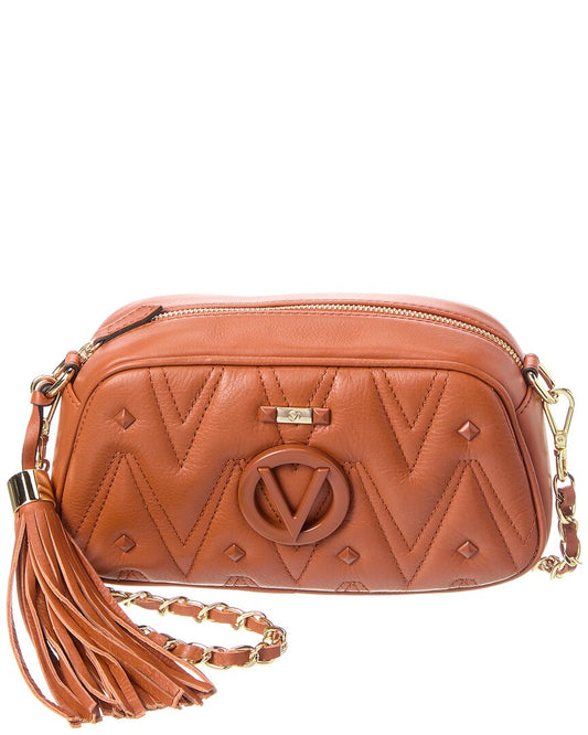 Valentino By Mario Valentino Bella Diamond Leather Crossbody ONE SIZE Cinnamon