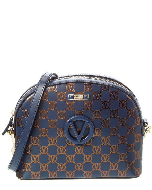 Valentino By Mario Valentino Diana Monogram Leather Crossbody ONE SIZE Blue