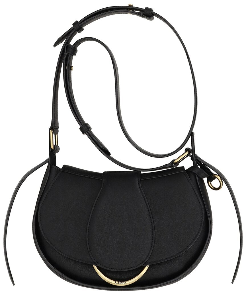 Chloe Ride Leather Shoulder Bag ONE SIZE Black