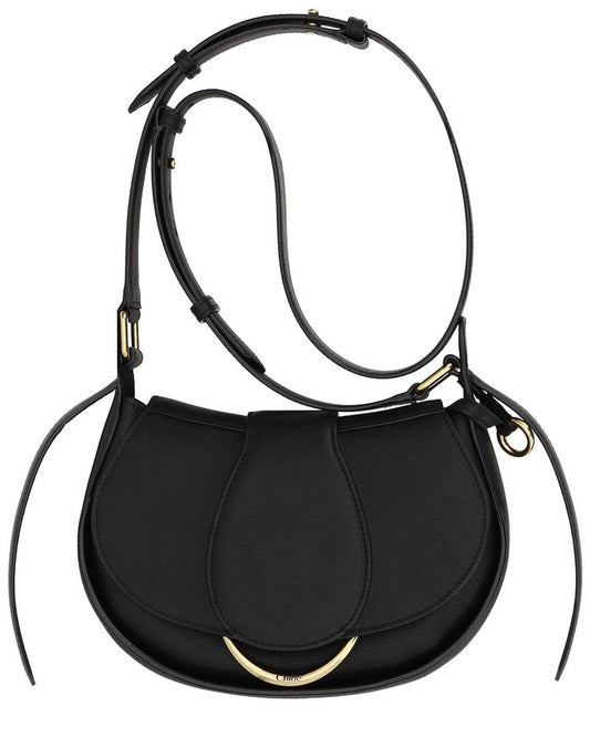Chloe Ride Leather Shoulder Bag ONE SIZE Black