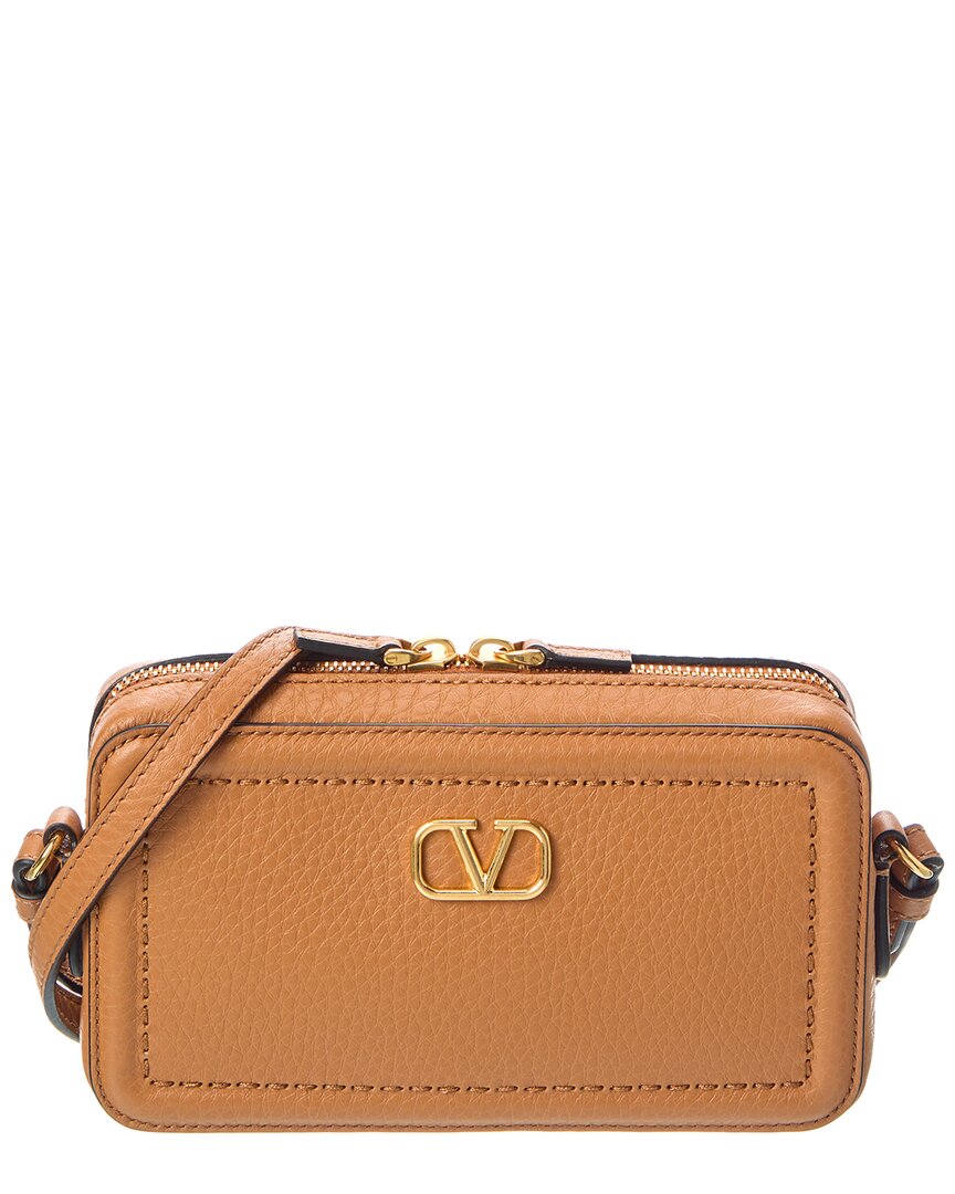 Valentino Vlogo Alltime Mini Leather Camera Bag ONE SIZE Brown