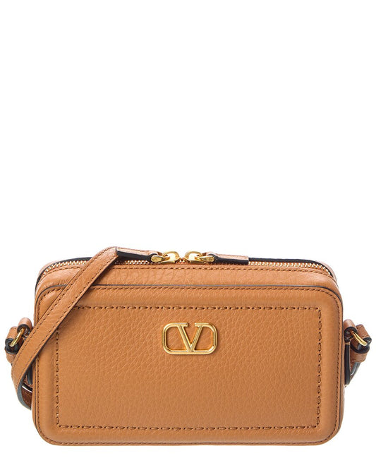 Valentino Vlogo Alltime Mini Leather Camera Bag ONE SIZE Brown