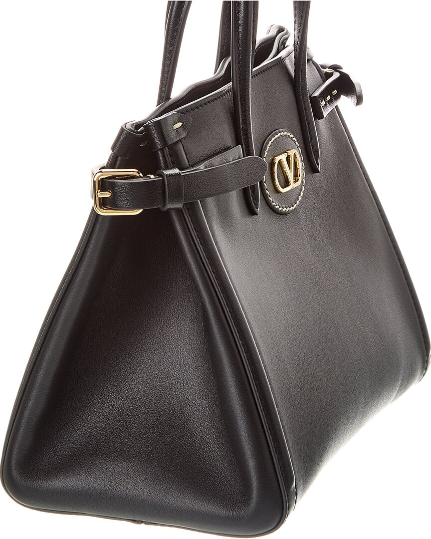 Valentino Vlogo Small Leather Tote