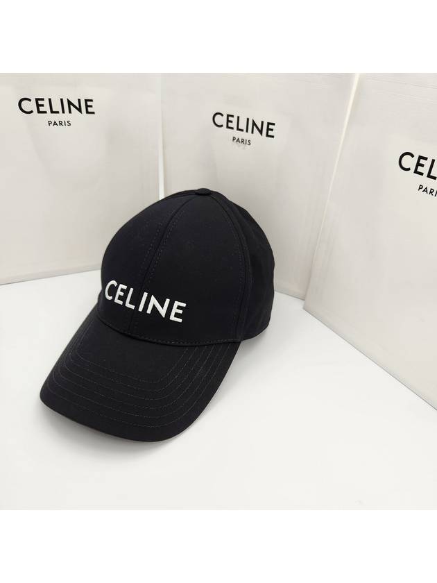 CELINE Cotton Drill Baseball Cap Black