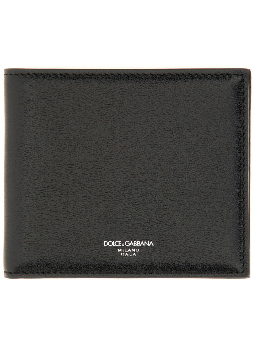 Dolce & Gabbana Men Calfskin Leather Bifold Wallet