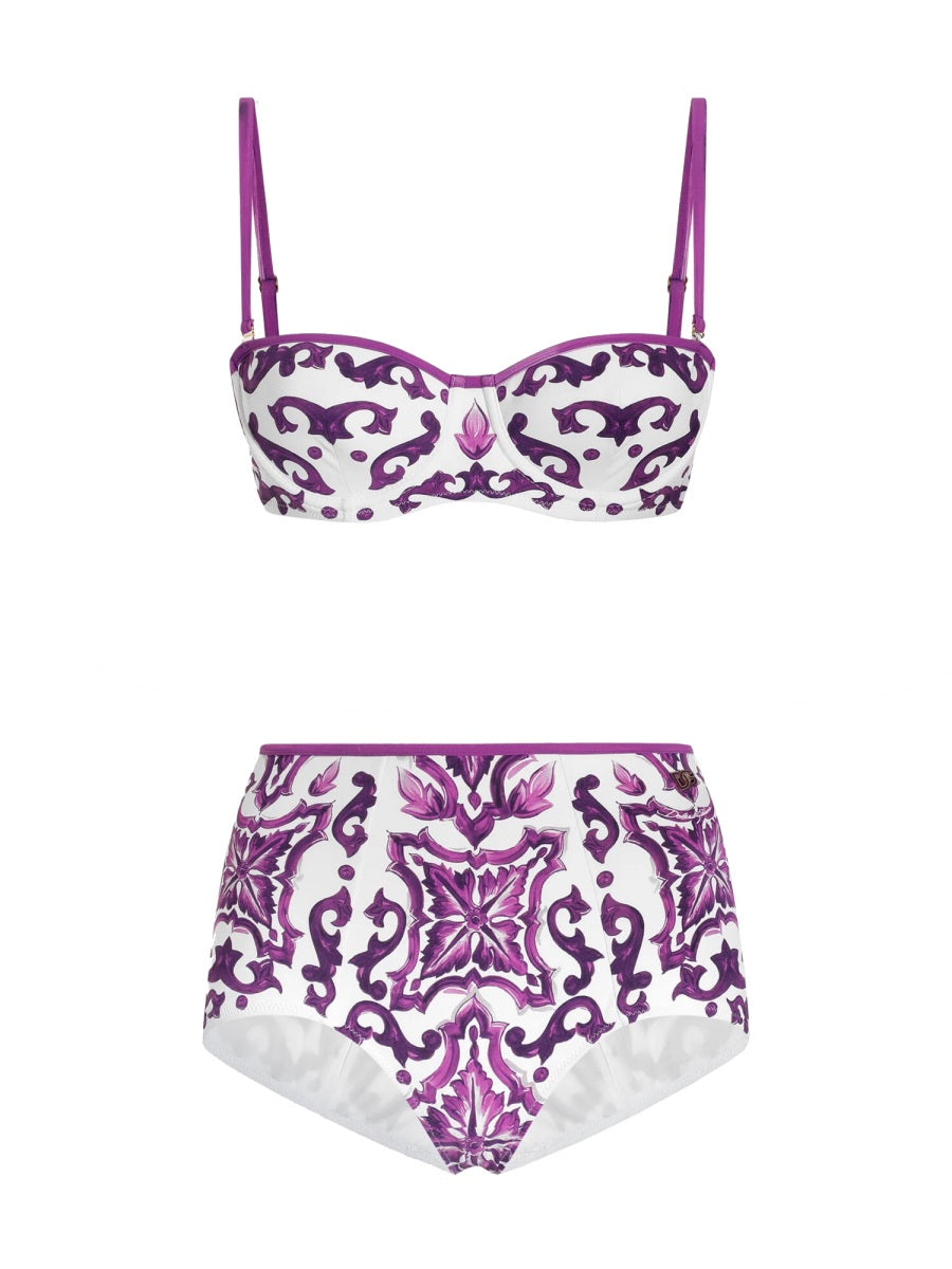 Dolce & Gabbana Women Majolica Print Bikini Swimsuit