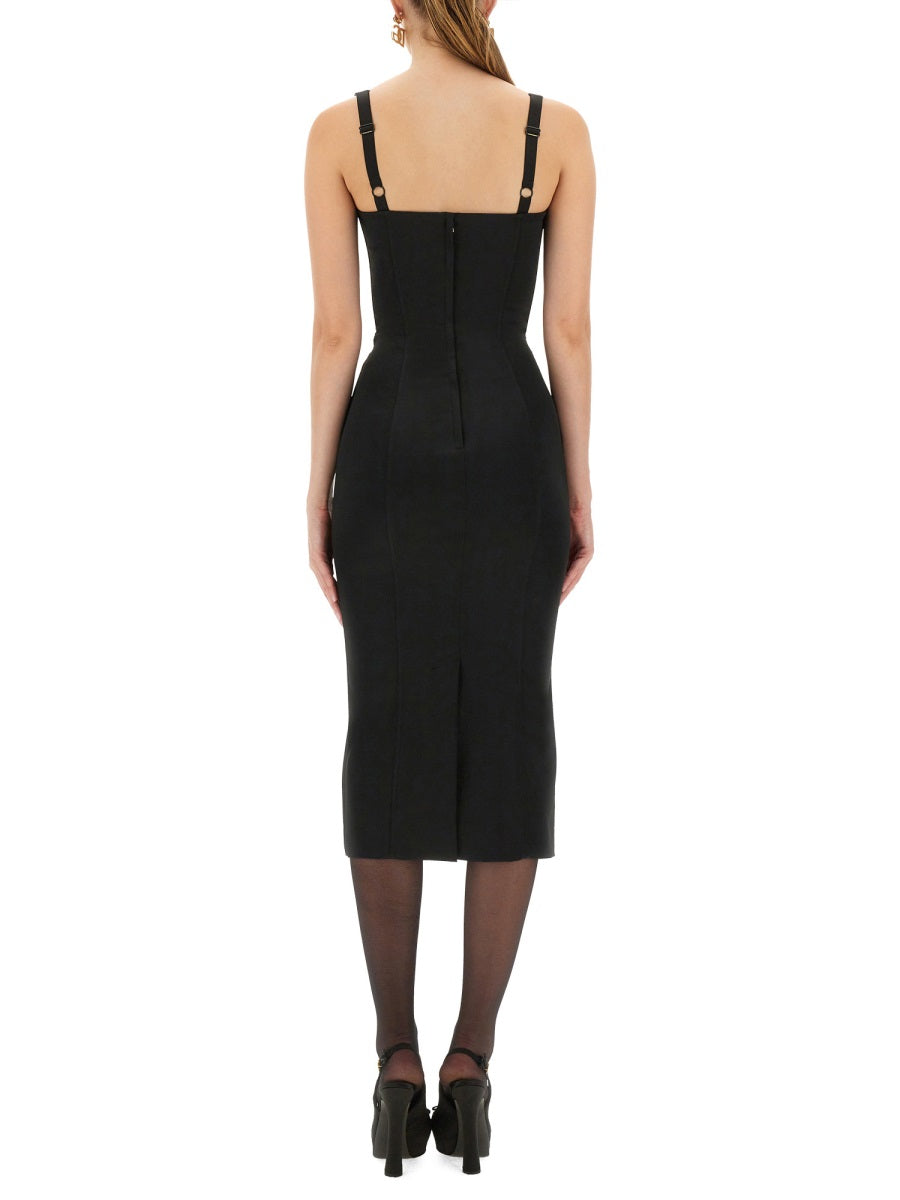 Dolce & Gabbana Women Satin Bustier Longuette Dress