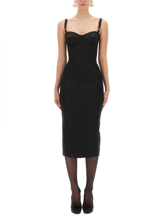 Dolce & Gabbana Women Satin Bustier Longuette Dress