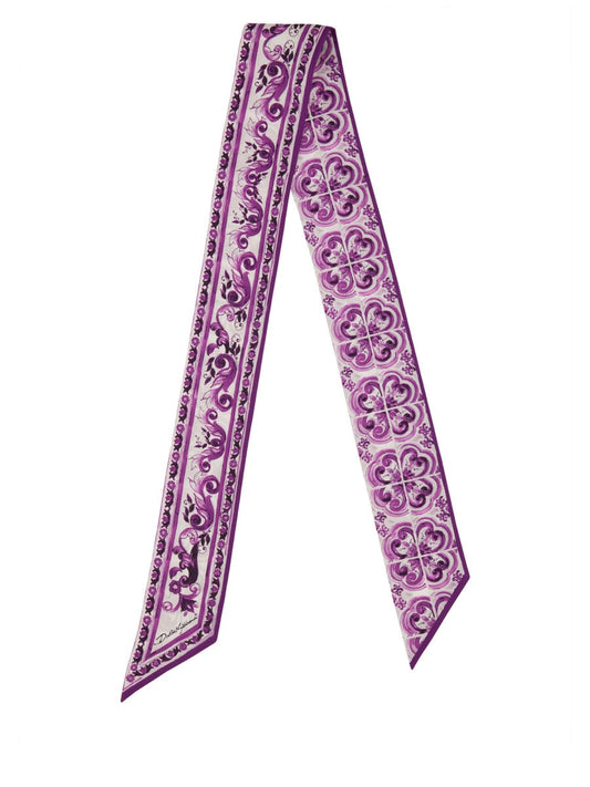 Dolce & Gabbana Women Majolica Print Silk Twill Bandeau