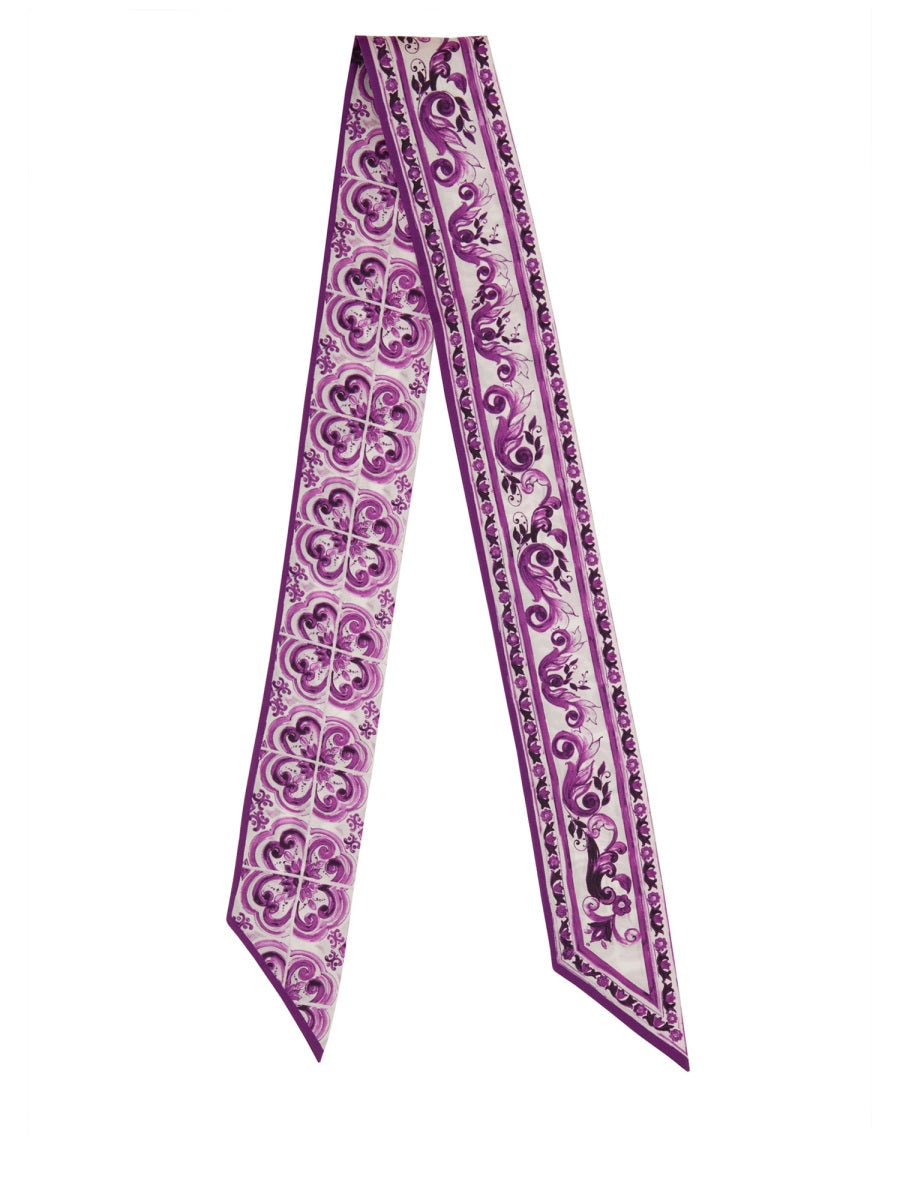 Dolce & Gabbana Women Majolica Print Silk Twill Bandeau