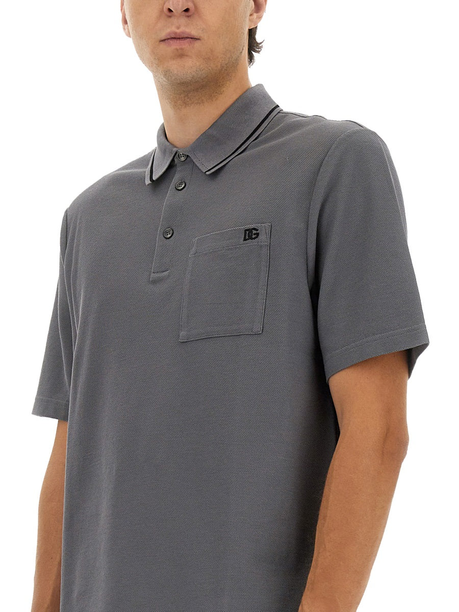 Dolce & Gabbana Men Cotton Pique Polo