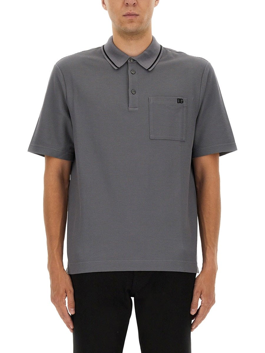 Dolce & Gabbana Men Cotton Pique Polo