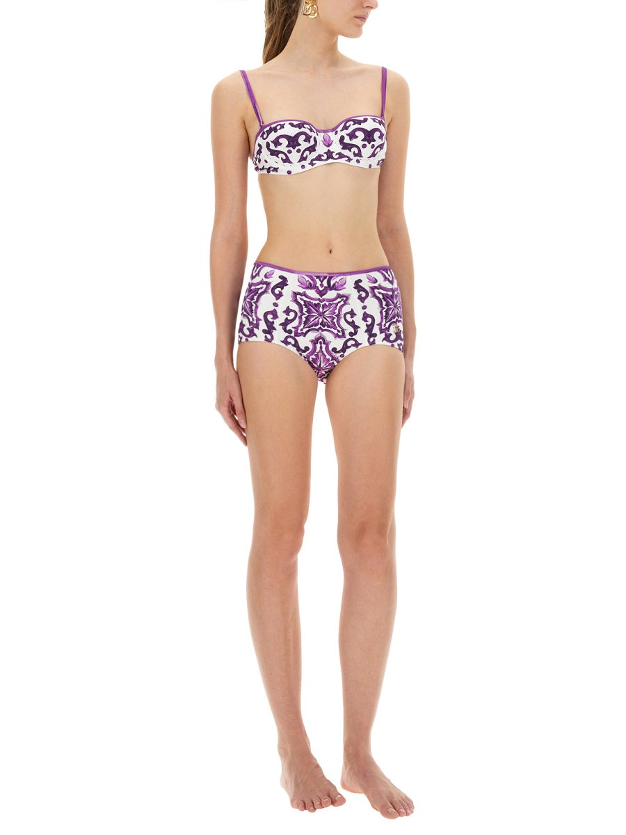 Dolce & Gabbana Women Majolica Print Bikini Swimsuit