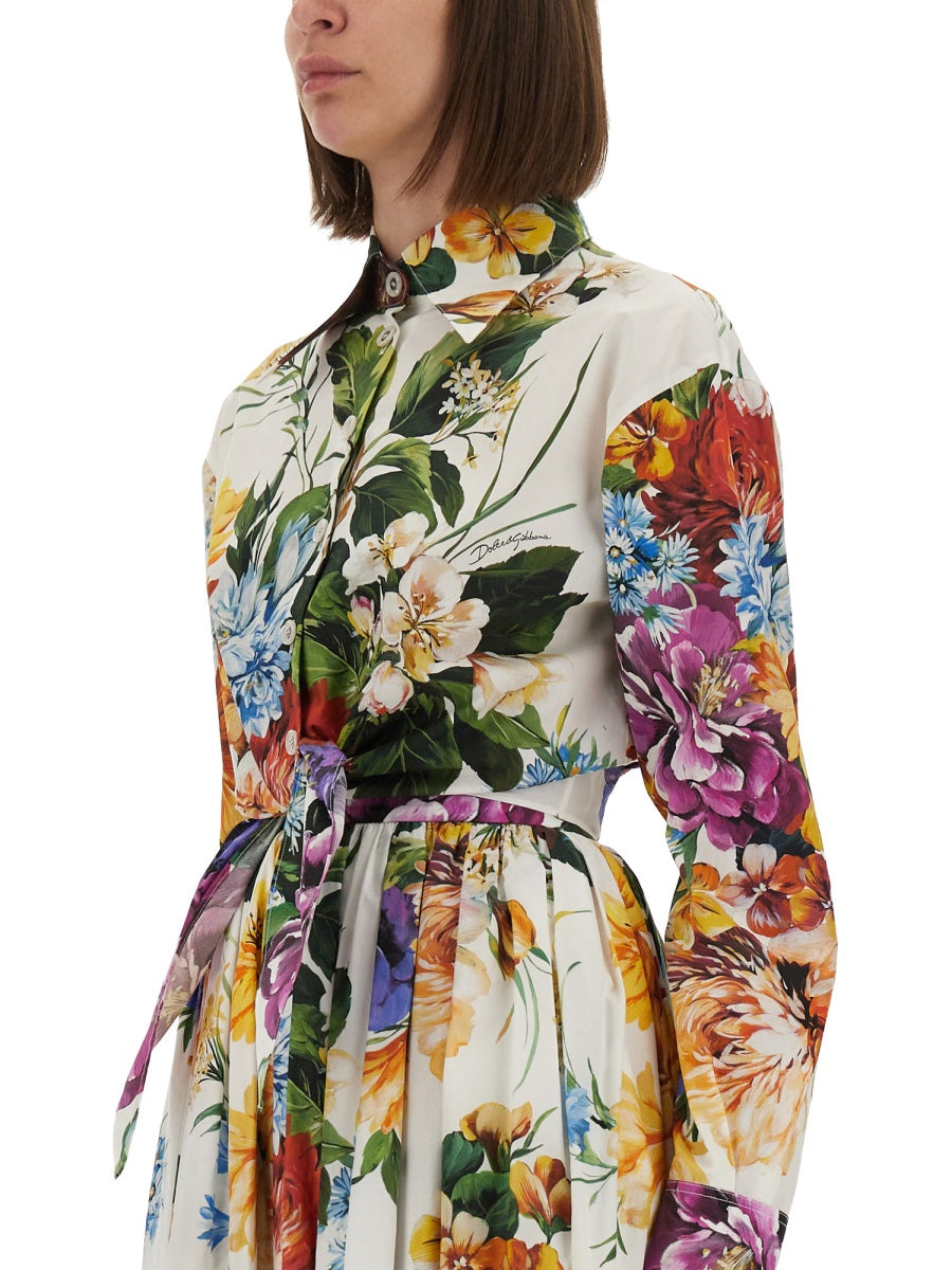 Dolce & Gabbana Women Flower Bouquet Print Poplin Shirt
