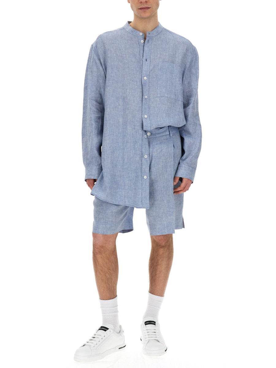 Dolce & Gabbana Men Linen Bermuda Shorts