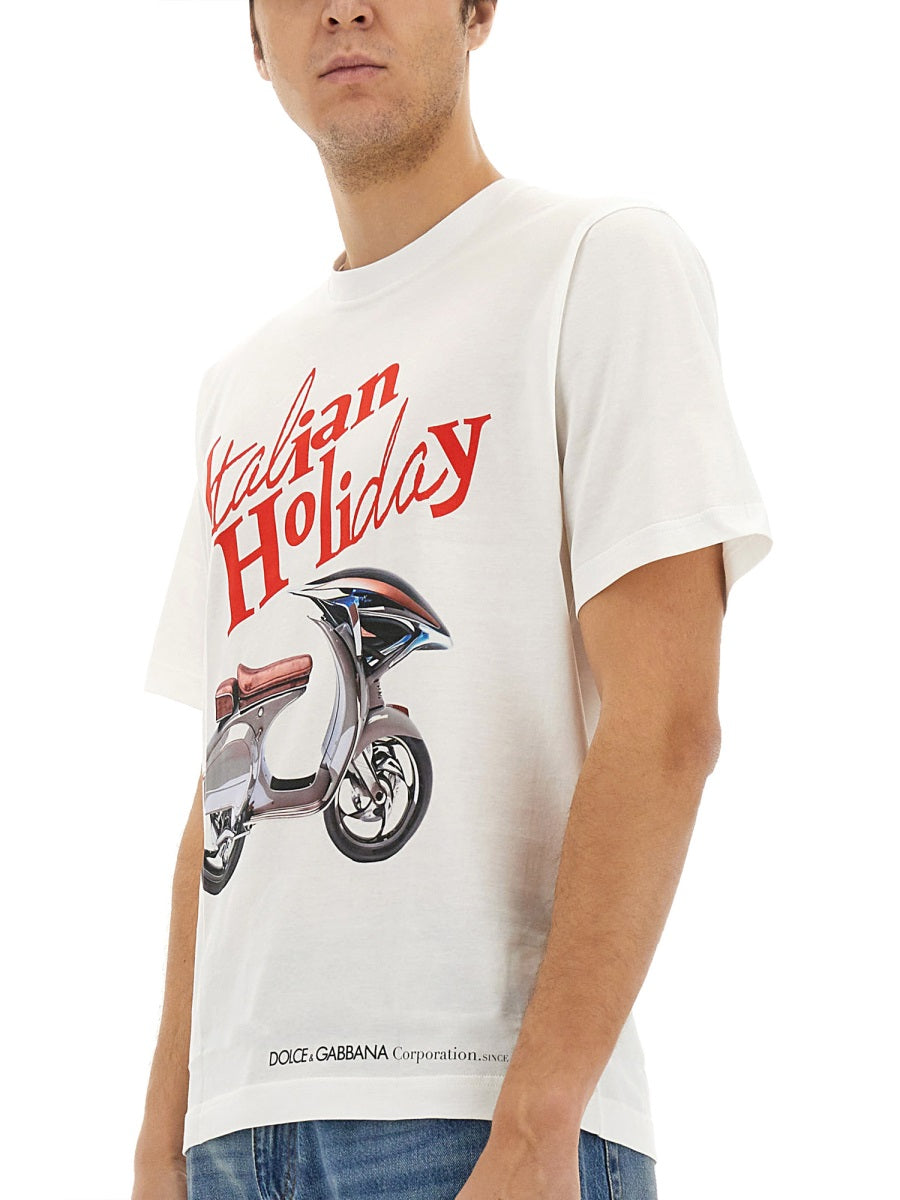 Dolce & Gabbana Men T-Shirt With "Wasp" Print