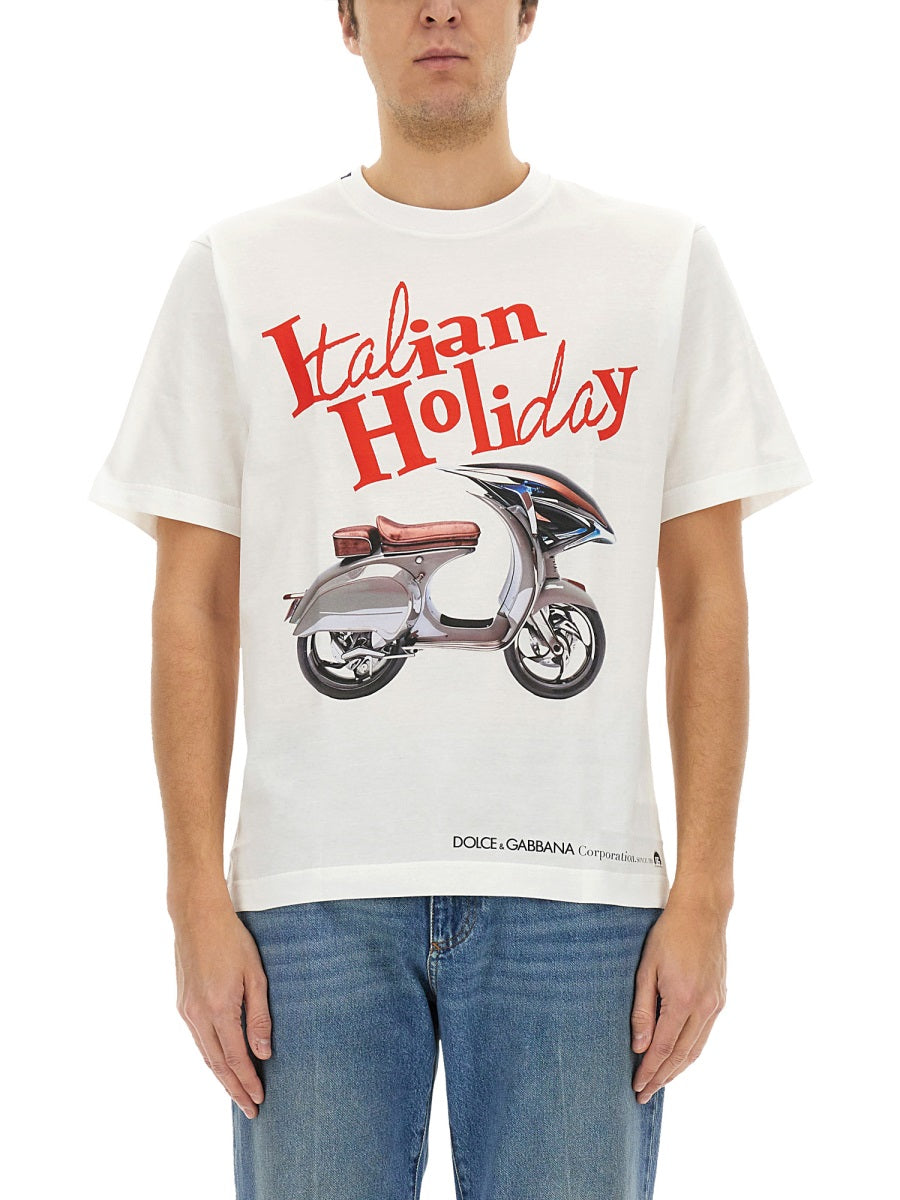 Dolce & Gabbana Men T-Shirt With "Wasp" Print