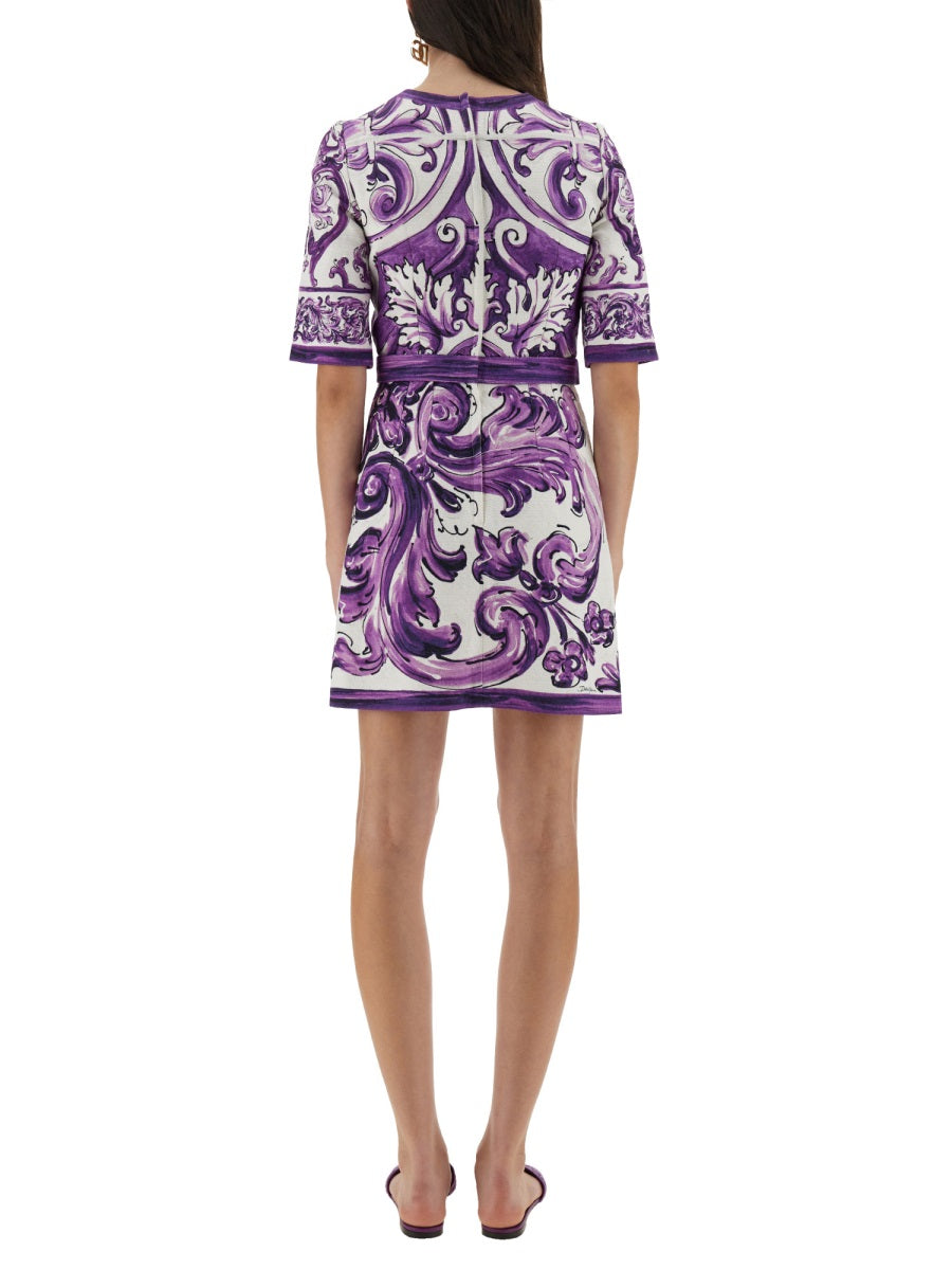 Dolce & Gabbana Women Majolica Print Mini Dress