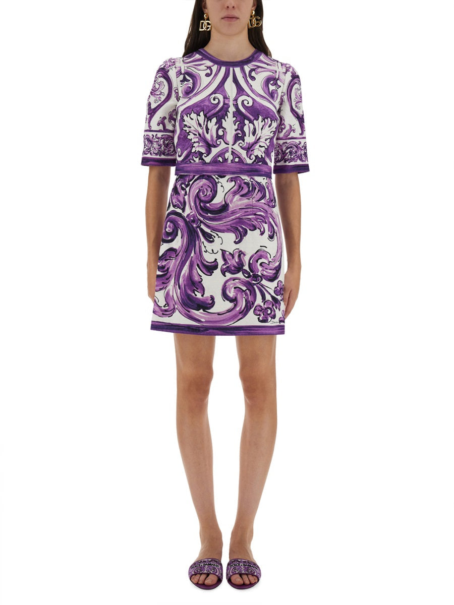 Dolce & Gabbana Women Majolica Print Mini Dress