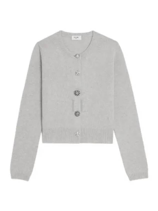 CELINE Triomphe Cashmere Cardigan Grey