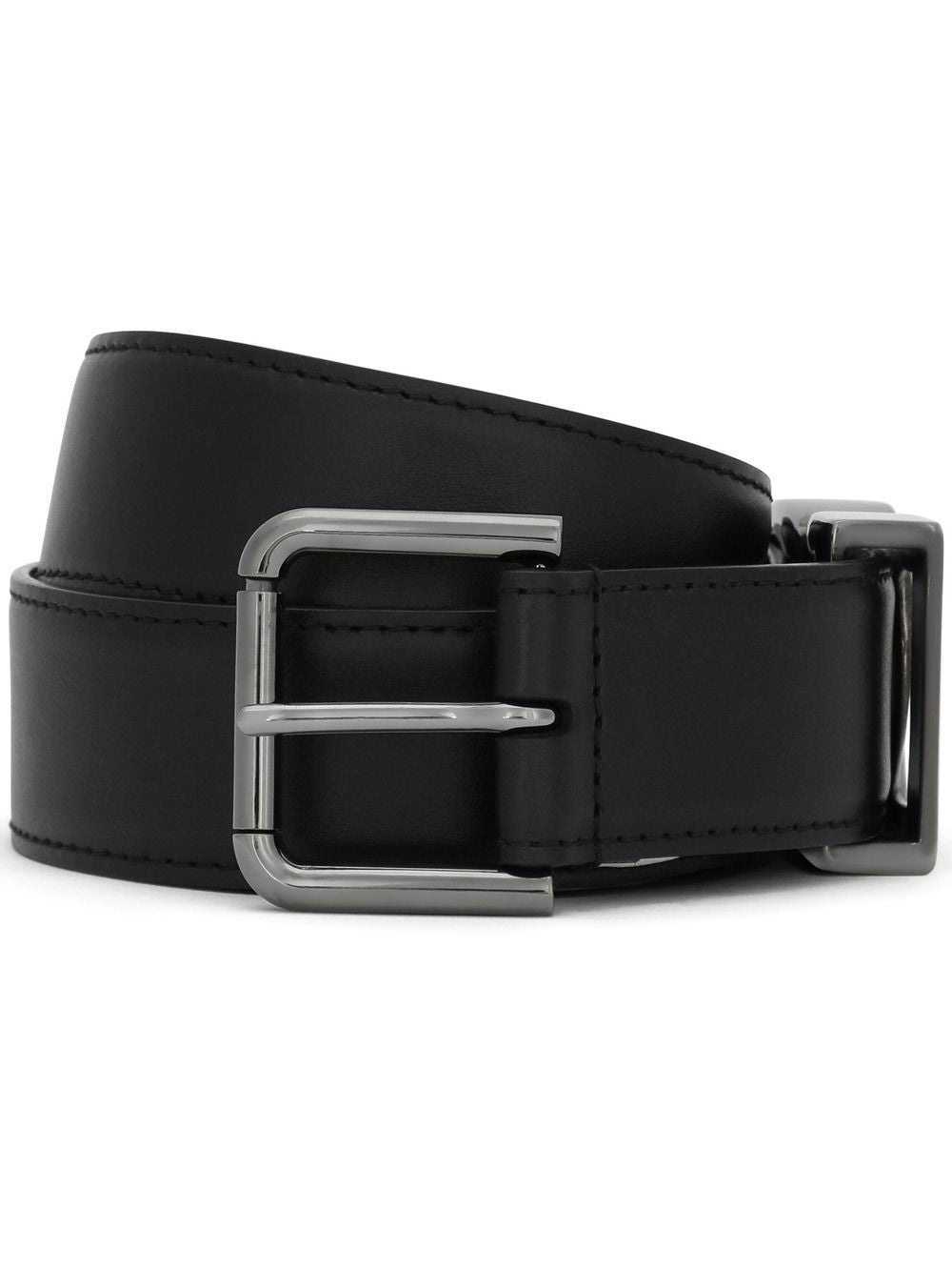 Dolce & Gabbana Men Calfskin Belt With Dg Logo