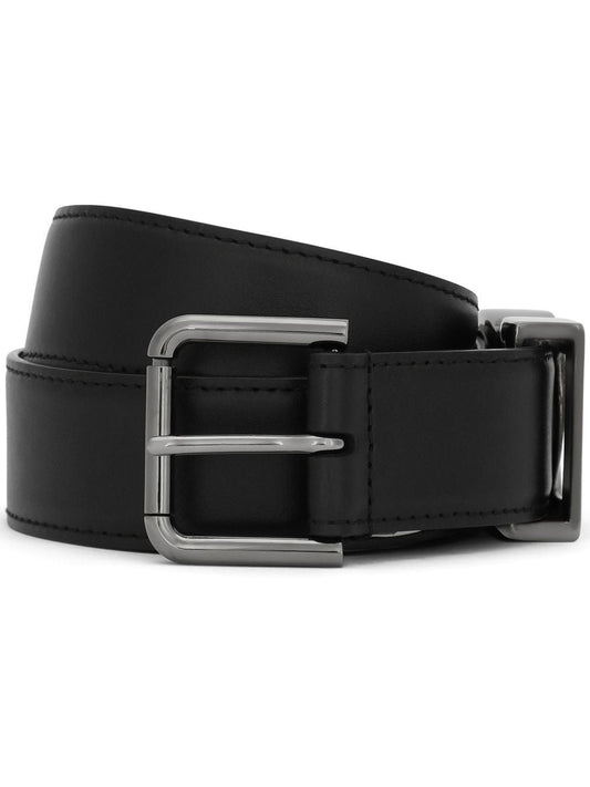 Dolce & Gabbana Men Calfskin Belt With Dg Logo