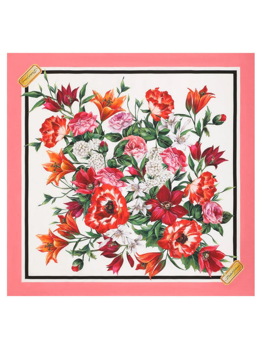 Dolce & Gabbana Women Silk Twill Floral Print Scarf