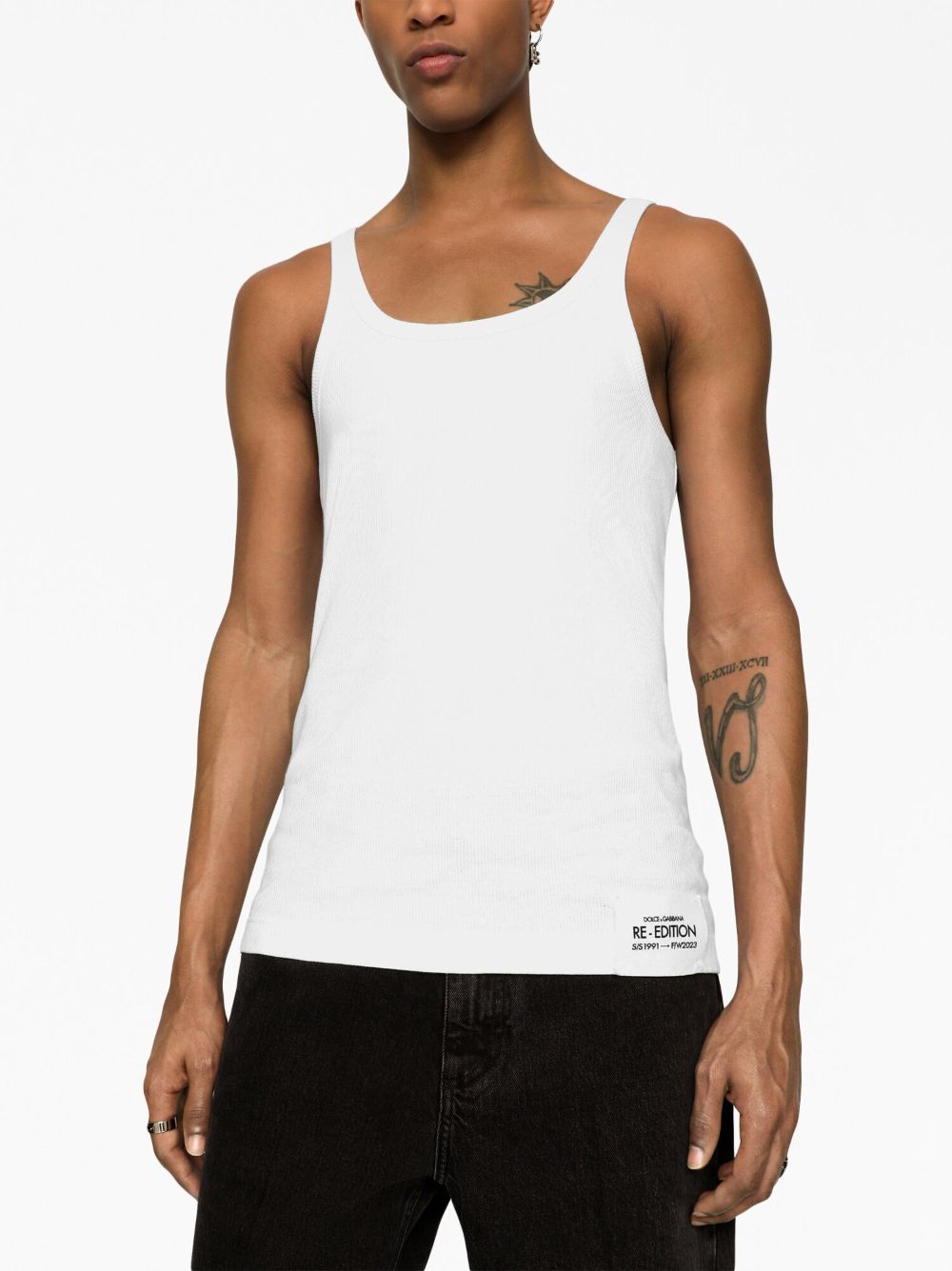 Dolce & Gabbana Men Logo-Patch Cotton Tank Top