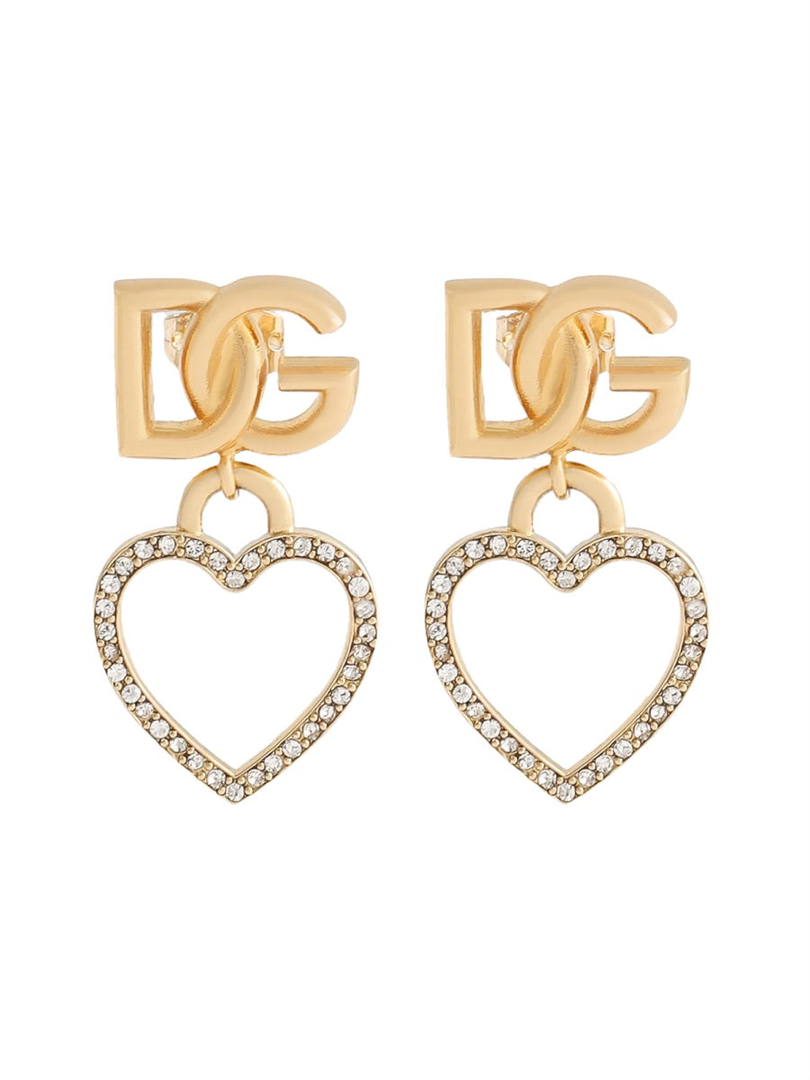 Dolce & Gabbana Women Stud Earrings With Hearts And Logo