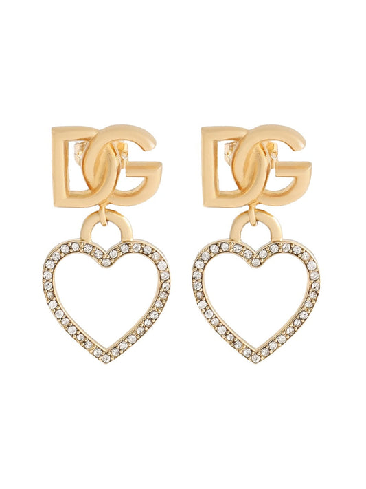 Dolce & Gabbana Women Stud Earrings With Hearts And Logo