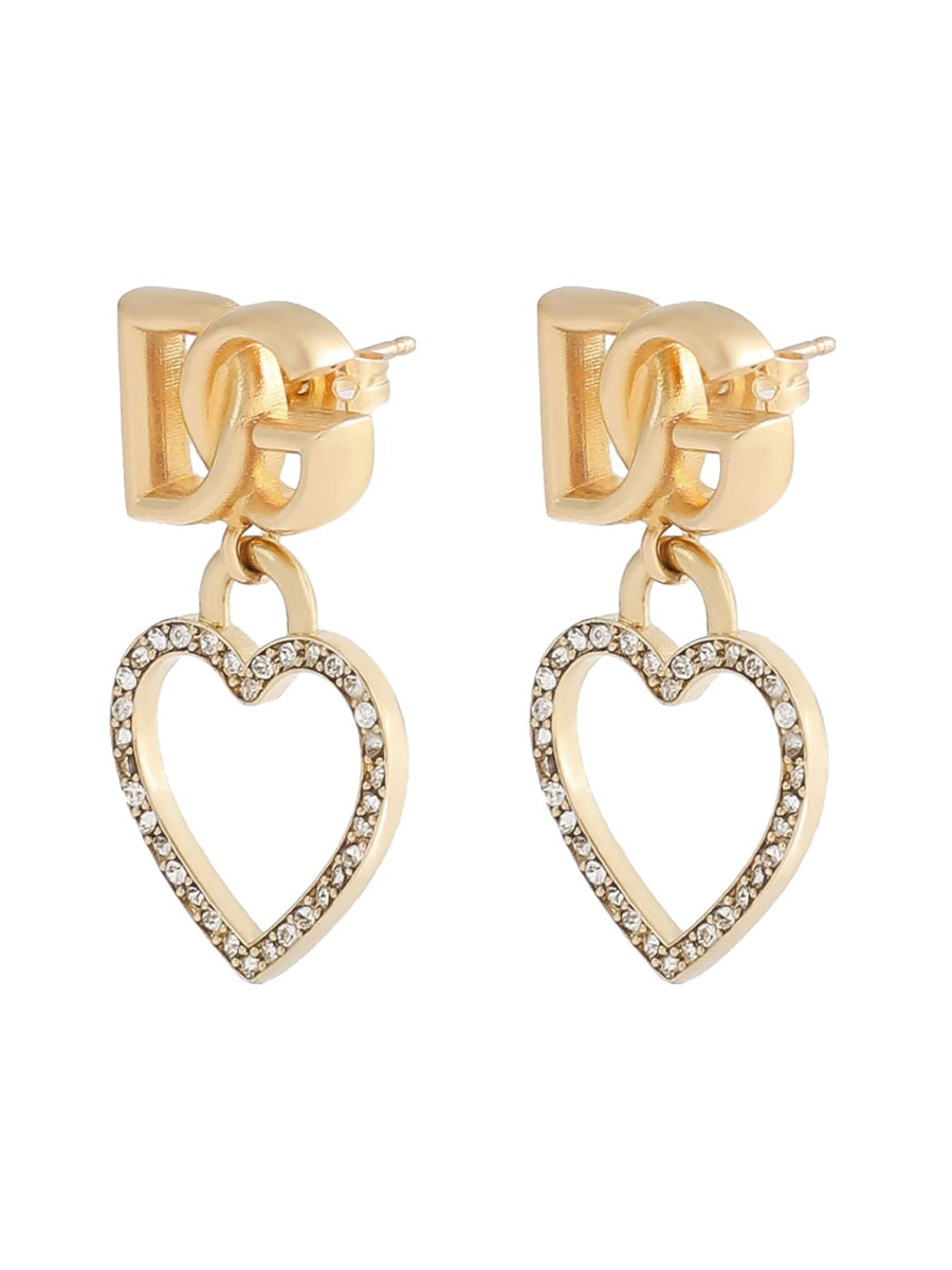 Dolce & Gabbana Women Stud Earrings With Hearts And Logo