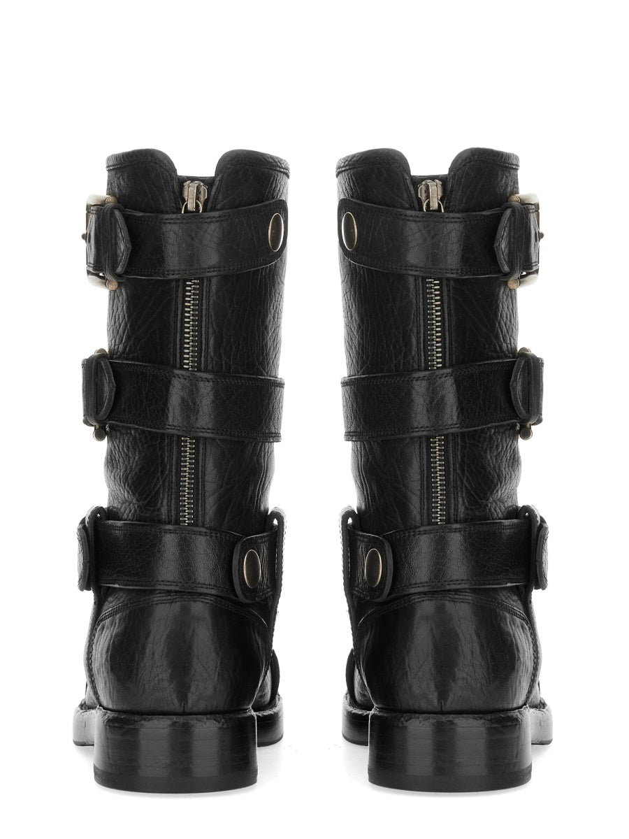 Dolce & Gabbana Women Leather Boot With Buckles
