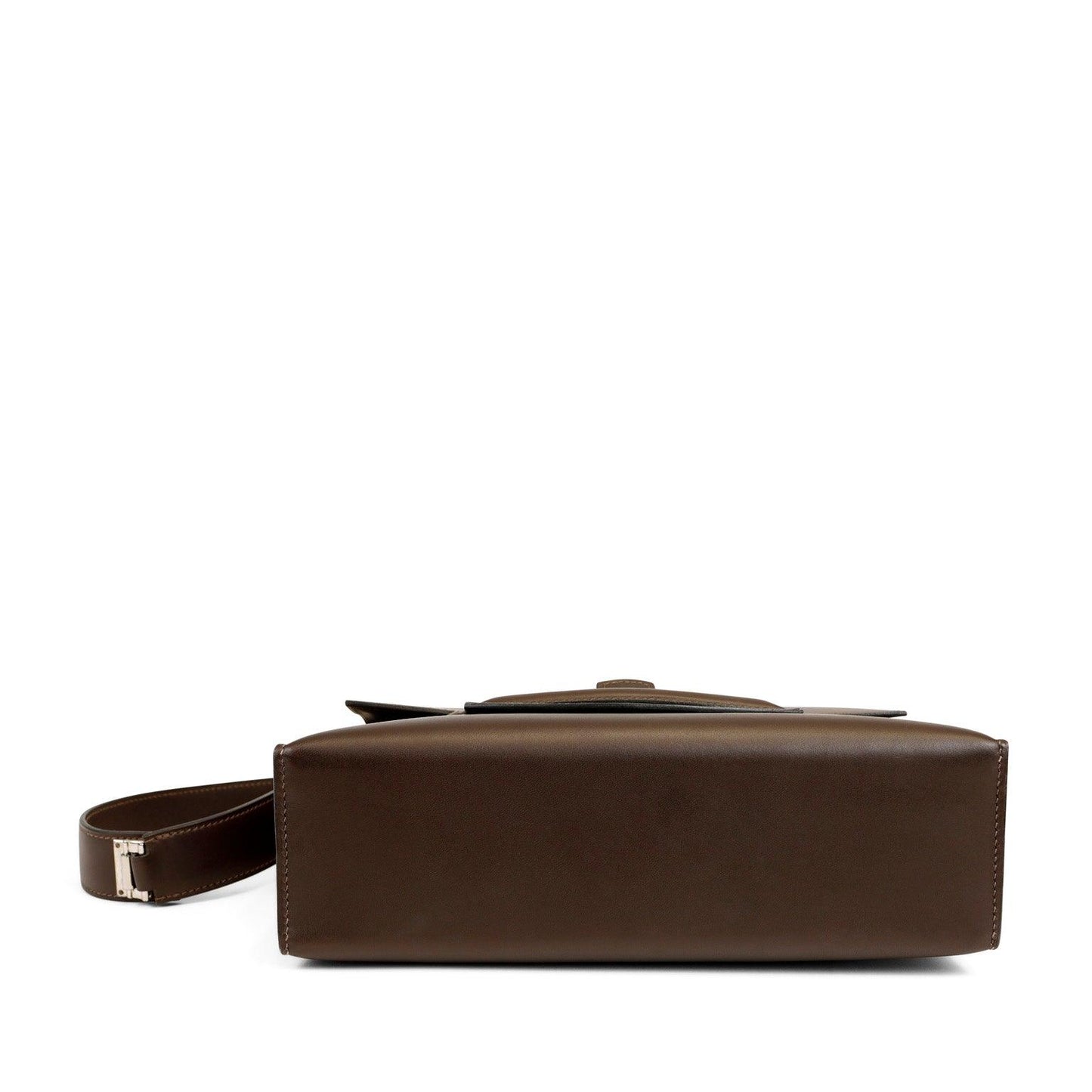 Hermes Espresso Evergrain Crossbody w/ Strap & Palladium Hardware