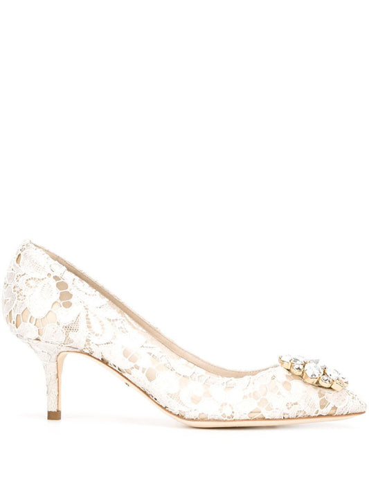 Dolce & Gabbana Women Lace Rainbow Pumps With Brooch Detailing