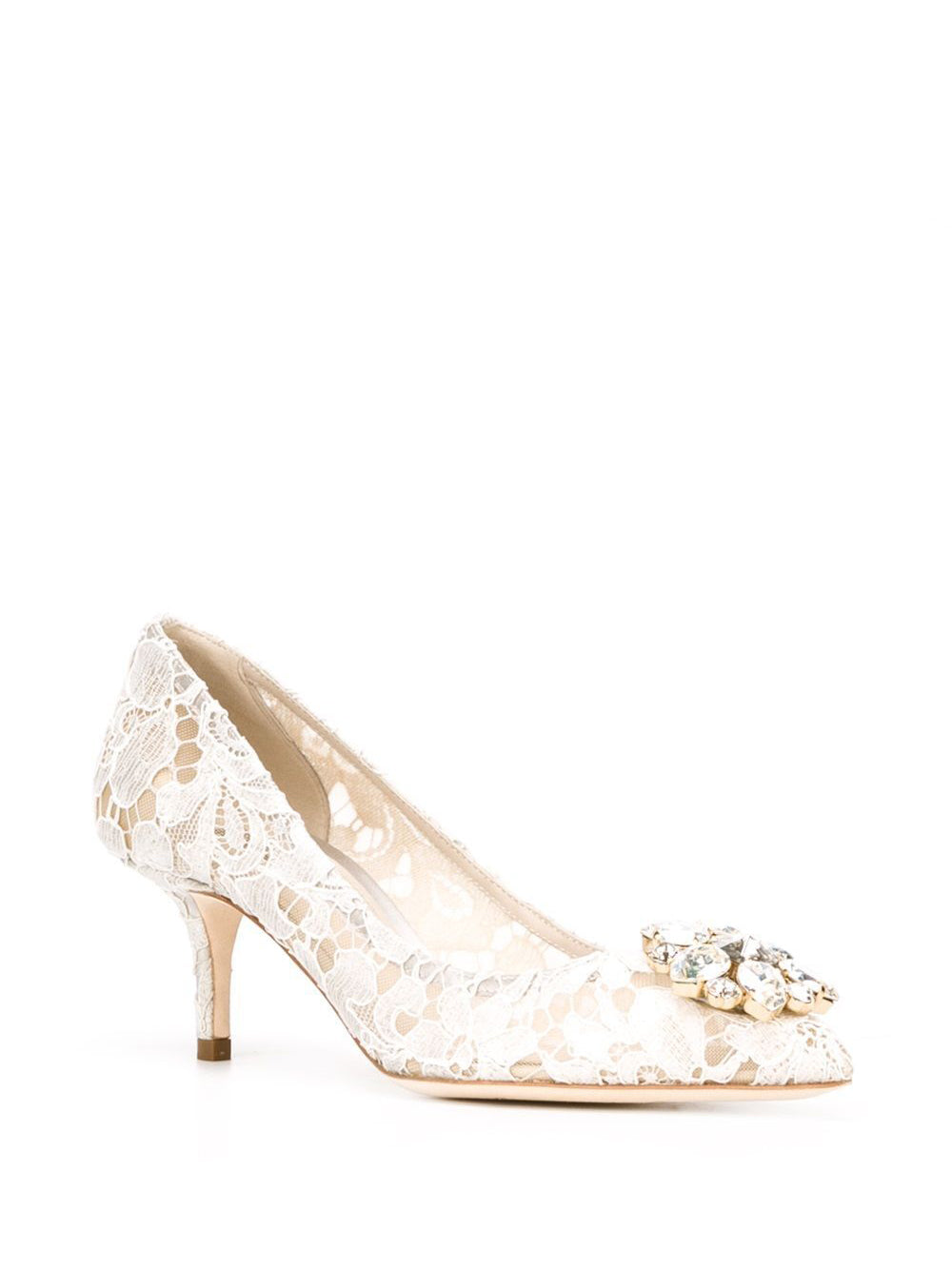 Dolce & Gabbana Women Lace Rainbow Pumps With Brooch Detailing