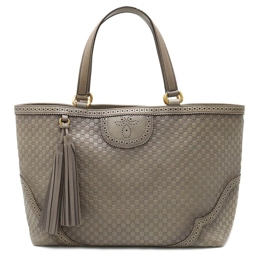 Gucci Microguccissima Tassel Tote Bag Leather Grey 296910