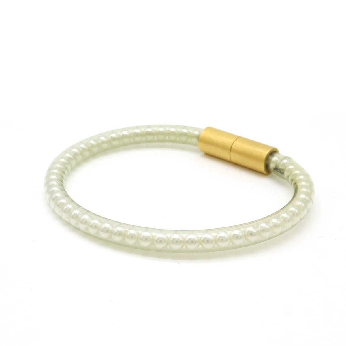 Chanel Tube Bracelet Fake Pearl Vinyl Gold