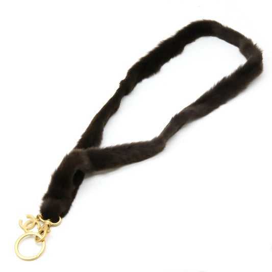 Chanel Weasel Fur Neck Strap Dark Brown